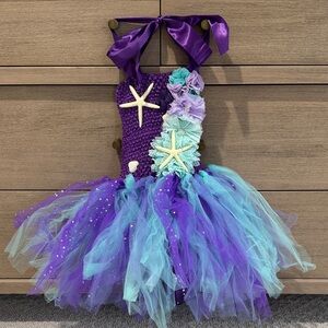 Purple and Blue Mermaid Kids Tutu Dress